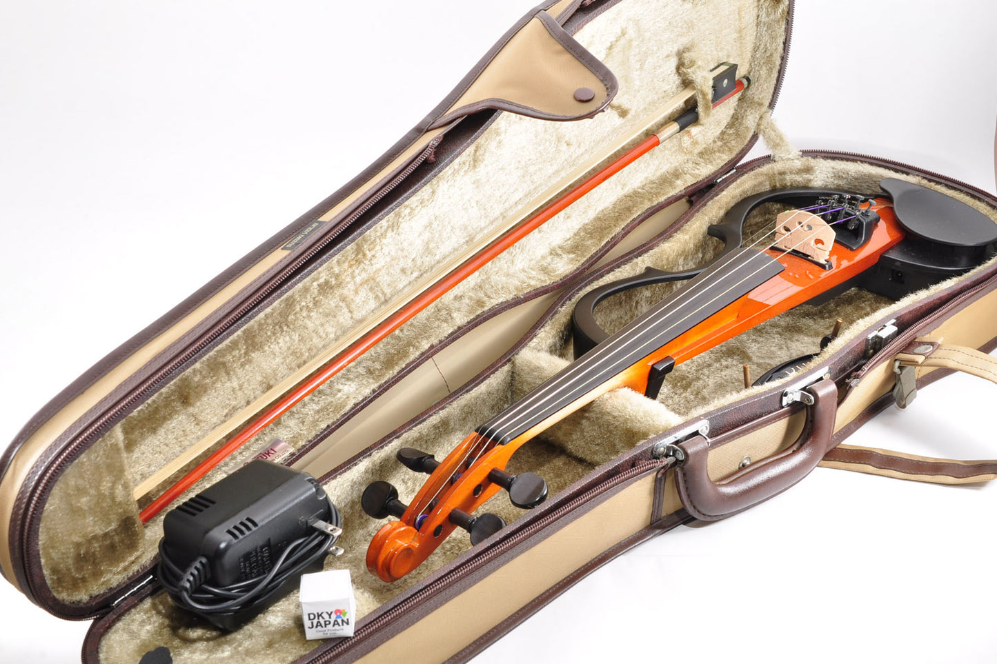 Yamaha SV-100 Electric Silent Violin Brown w/Bow&Case,Adapter Used From Japan #2301