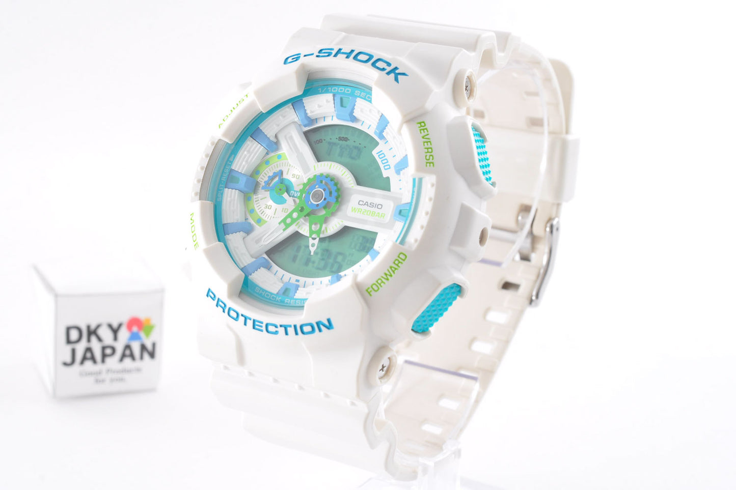 Casio G-Shock GA-110WG-7AJF White Blue Green Men's Watch 5146 Used From Japan