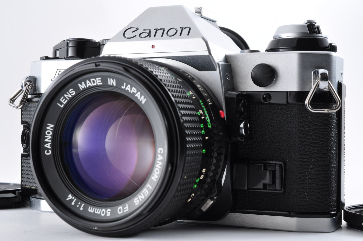 Canon AE-1 Program Silver Maintained SLR 35mm Film Camera NFD 50mm f1.4 From Japan #1226155