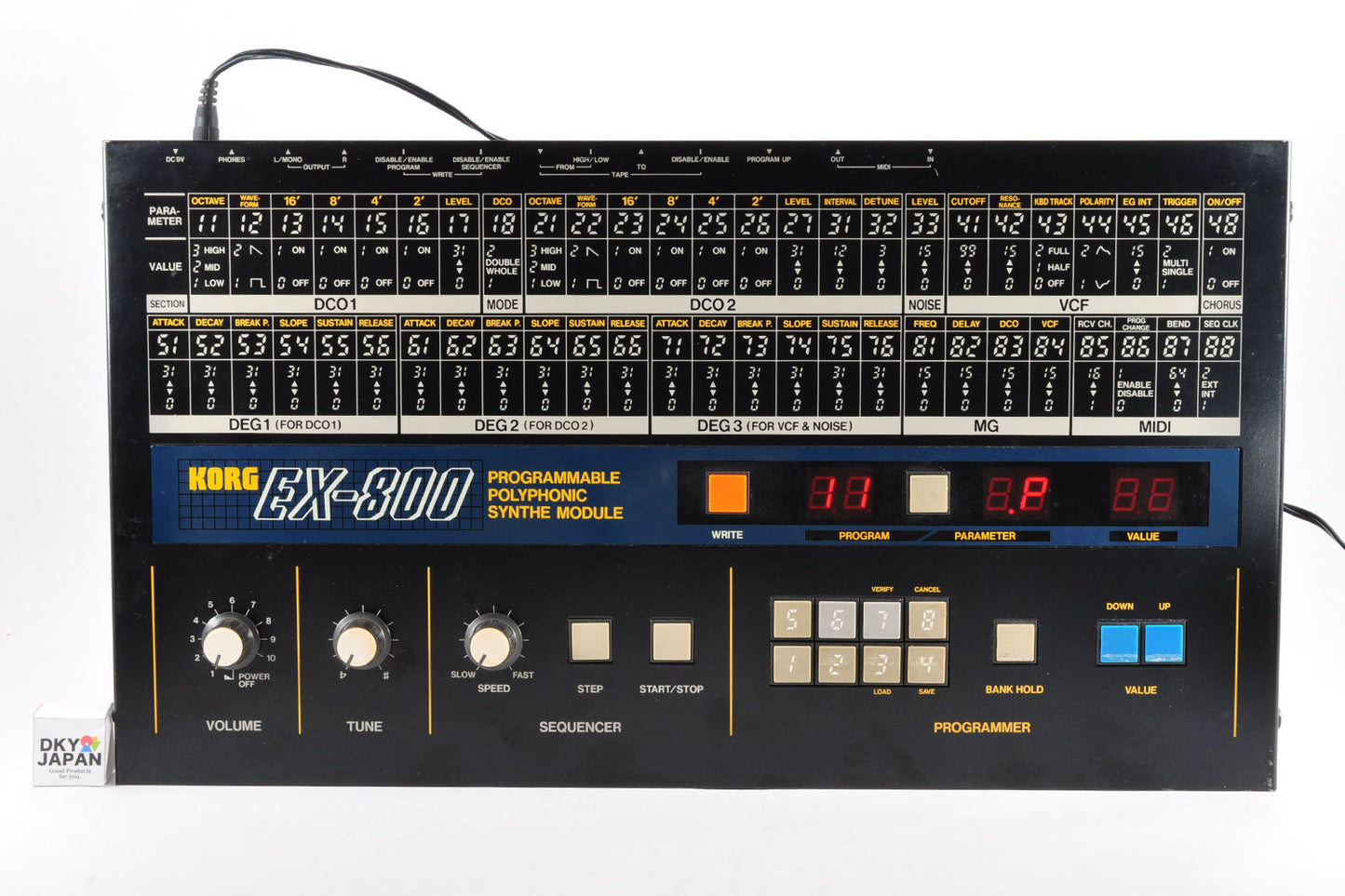 Korg EX-800 Vintage Polyphonic Analog Synthesizer w/Adapter Working Made In Japan Used From Japan #226