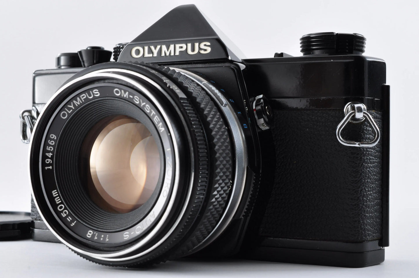 Olympus OM-1 Black 35mm SLR Film Camera F.ZUIKO AUTO-S 50mm F1.8 Near mint From Japan #804370