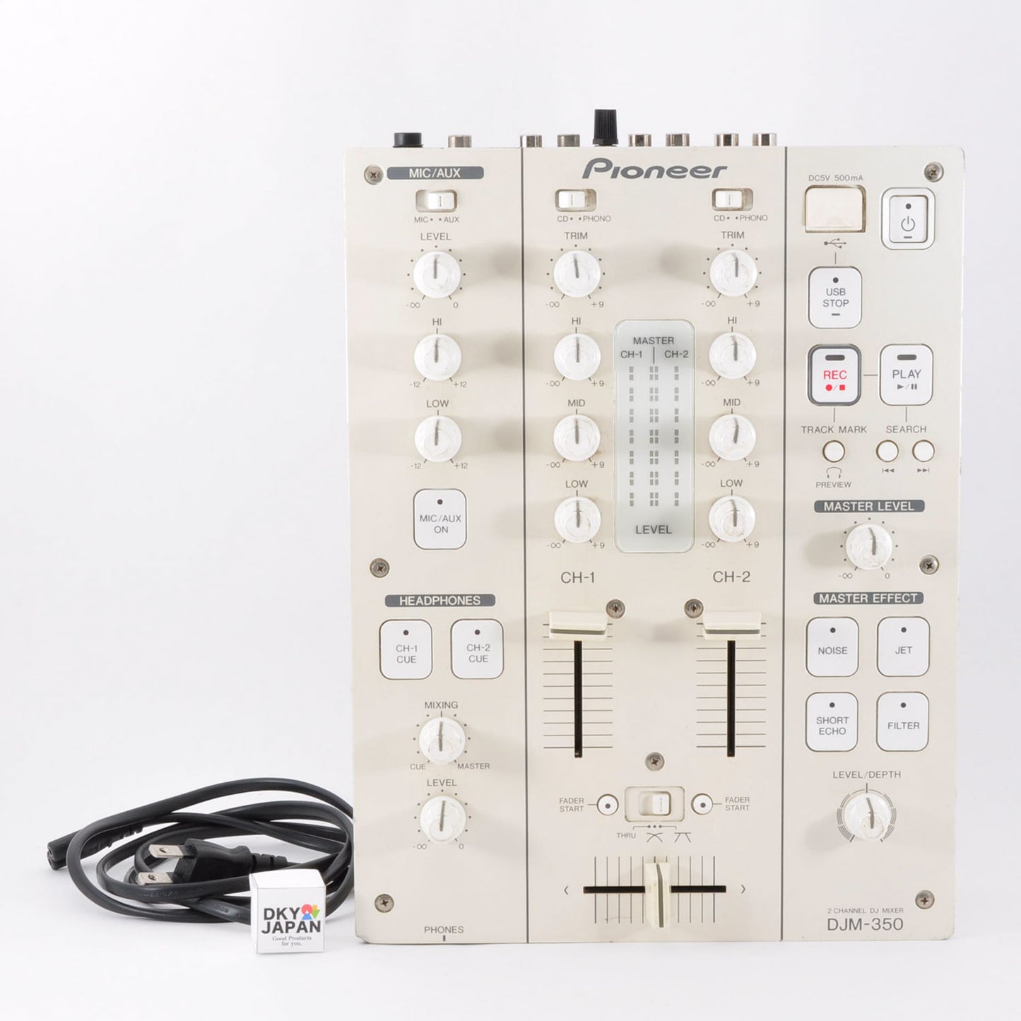 Pioneer DJM-350 White DJ Mixer 2-channel USB Recording Used From Japan #298JP