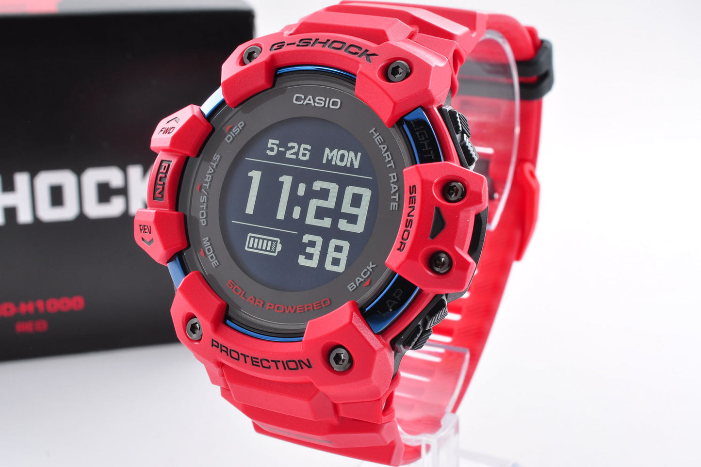 CASIO G-SHOCK G-SQUAD GBD-H1000-4JR Red Solor GPS Men's Watch 3475 Used From Japan
