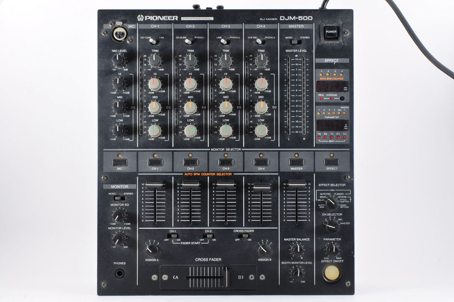 Pioneer DJM-500 Professional 4-Channel DJ Mixer Built-in Effects Working Used From Japan #RC1005893YE