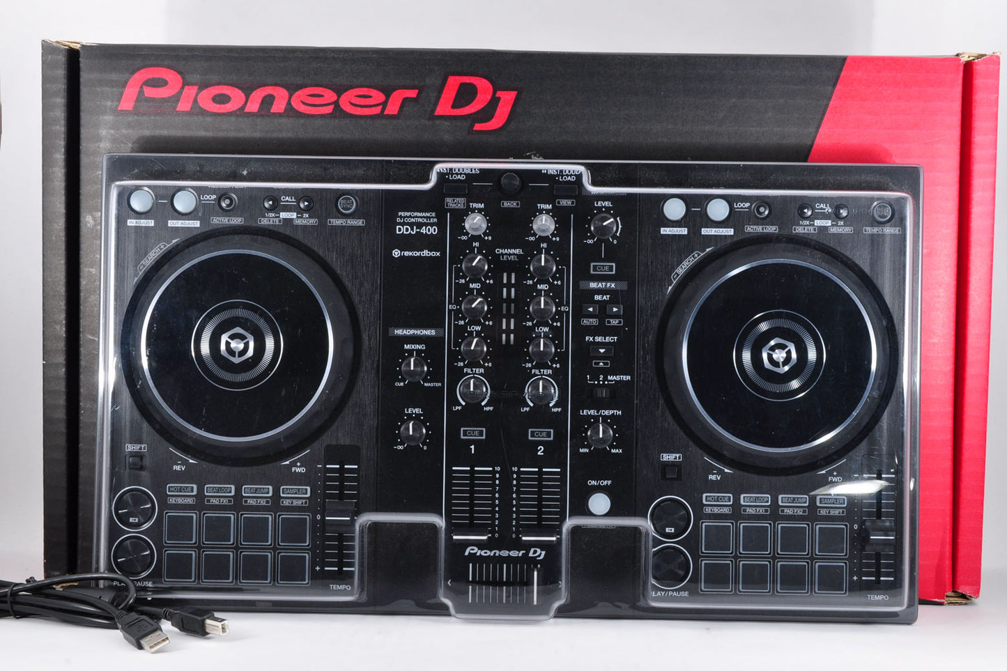 Pioneer DDJ-400 DJ Controller 2ch Channel Rekordbox w/Original Box DustCover USBcable Made In Malaysia 2019 Used From Japan #SLMP175087NN