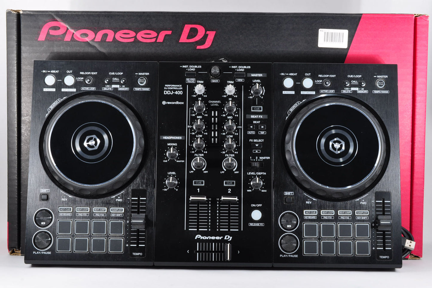 Pioneer DDJ-400 DJ Controller Rekordbox 2ch Channel w/Original Box USB cable Used From Japan #REMP005775NN