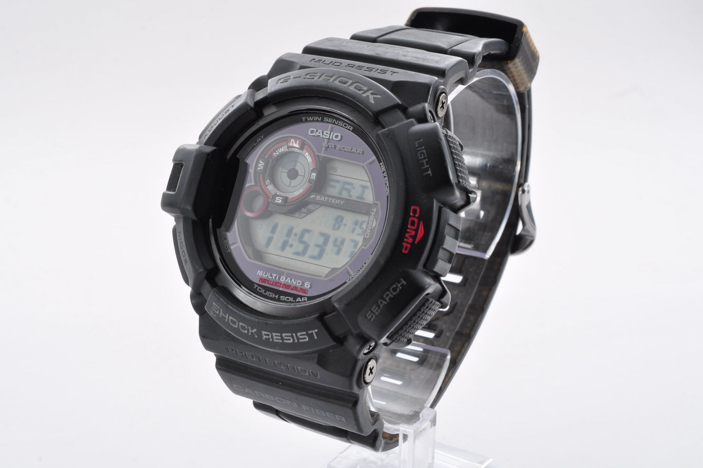 Casio G Shock GW-9300-1JF MUDMAN Black Wave ToughSolar Carbon Watch 3260 Used From Japan
