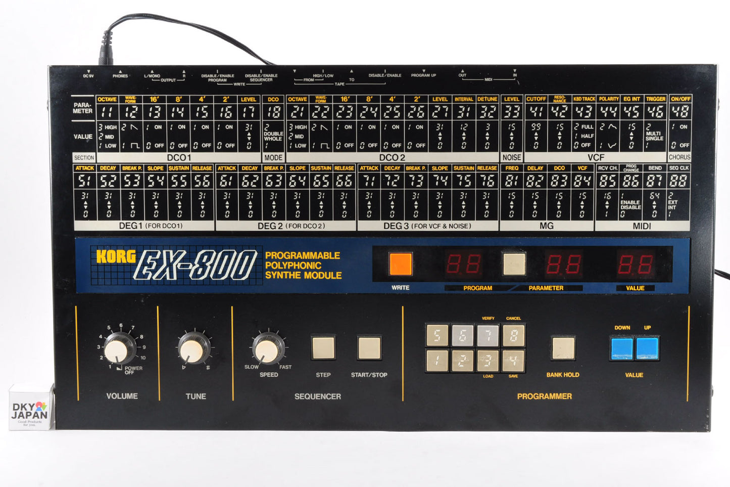 Korg EX-800 Vintage Polyphonic Analog Synthesizer w/Adapter Working Made In Japan Used From Japan #226