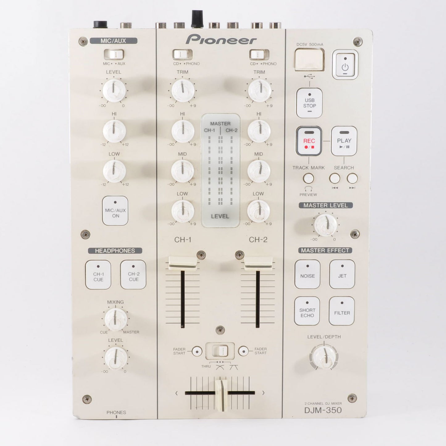 Pioneer DJM-350 White DJ Mixer 2-channel USB Recording Used From Japan #298JP
