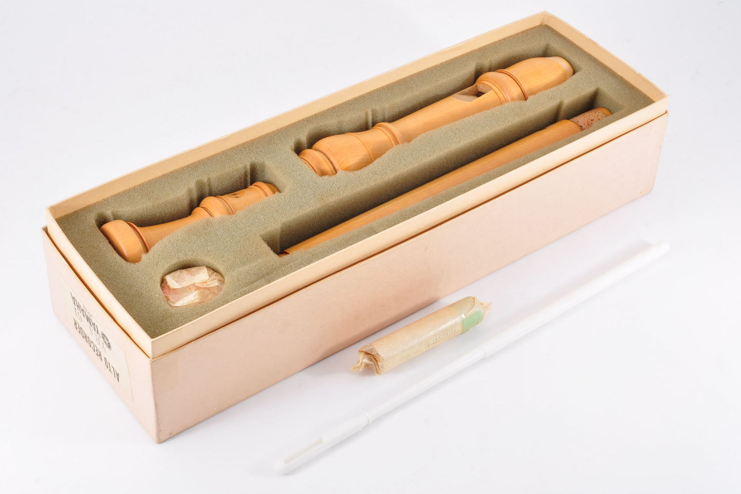 Yamaha YRA-61 Alto Recorder Wood Fine Castellawood Baroque Style w/Original Box Cleaning Rod Used From Japan #1534