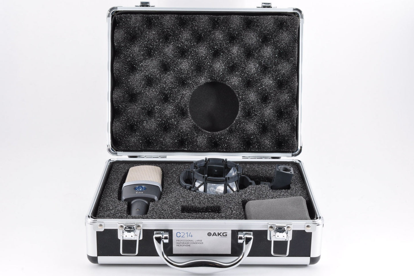 AKG C214 Professional Large-Diaphragm Studio Condenser Microphone w/Case Used From Japan #261759