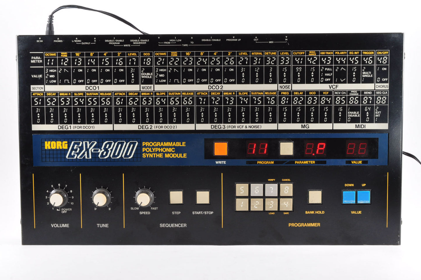 Korg EX-800 Vintage Polyphonic Analog Synthesizer w/Adapter Working Made In Japan Used From Japan #226