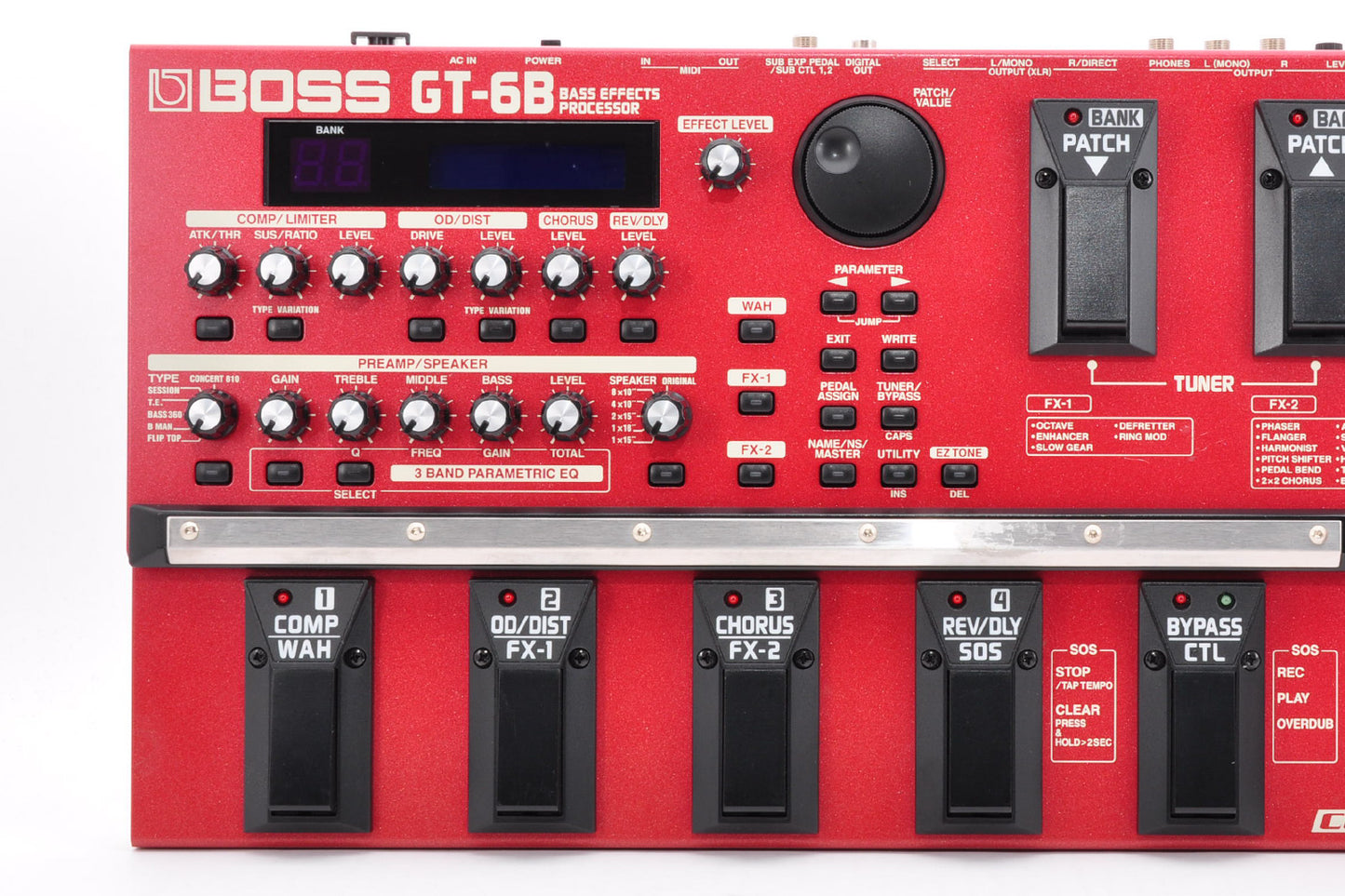Boss GT-6B Multi Bass Guitar Effects Processor Pedal w/Adapter Used From Japan #AU49999