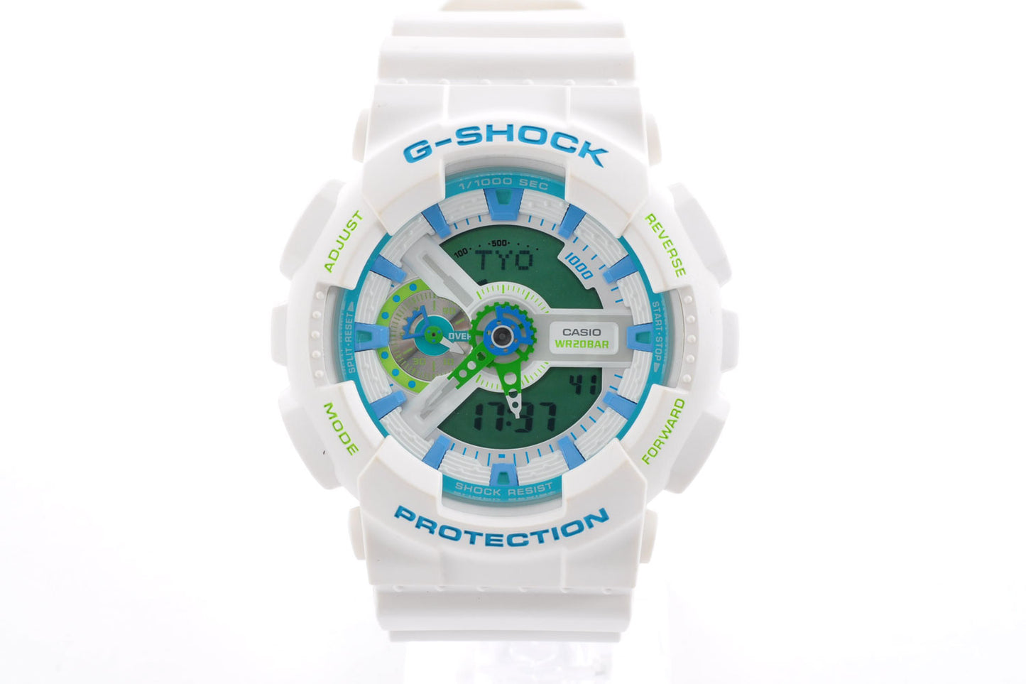 Casio G-Shock GA-110WG-7AJF White Blue Green Men's Watch 5146 Used From Japan