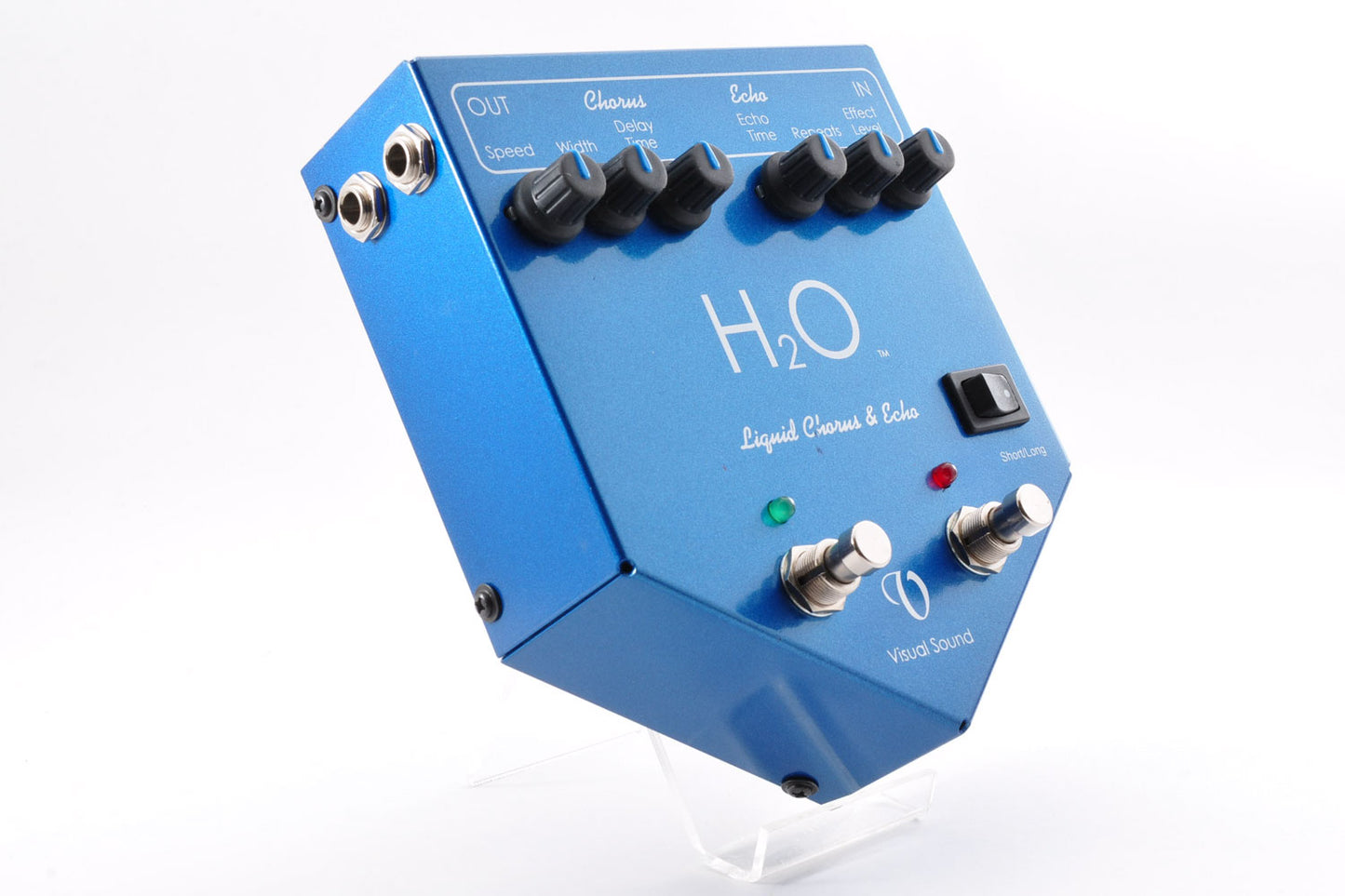 Visual Sound H2O Liquid Chorus & Echo Delay Stereo w/Box Guitar Effect Pedal Used From Japan