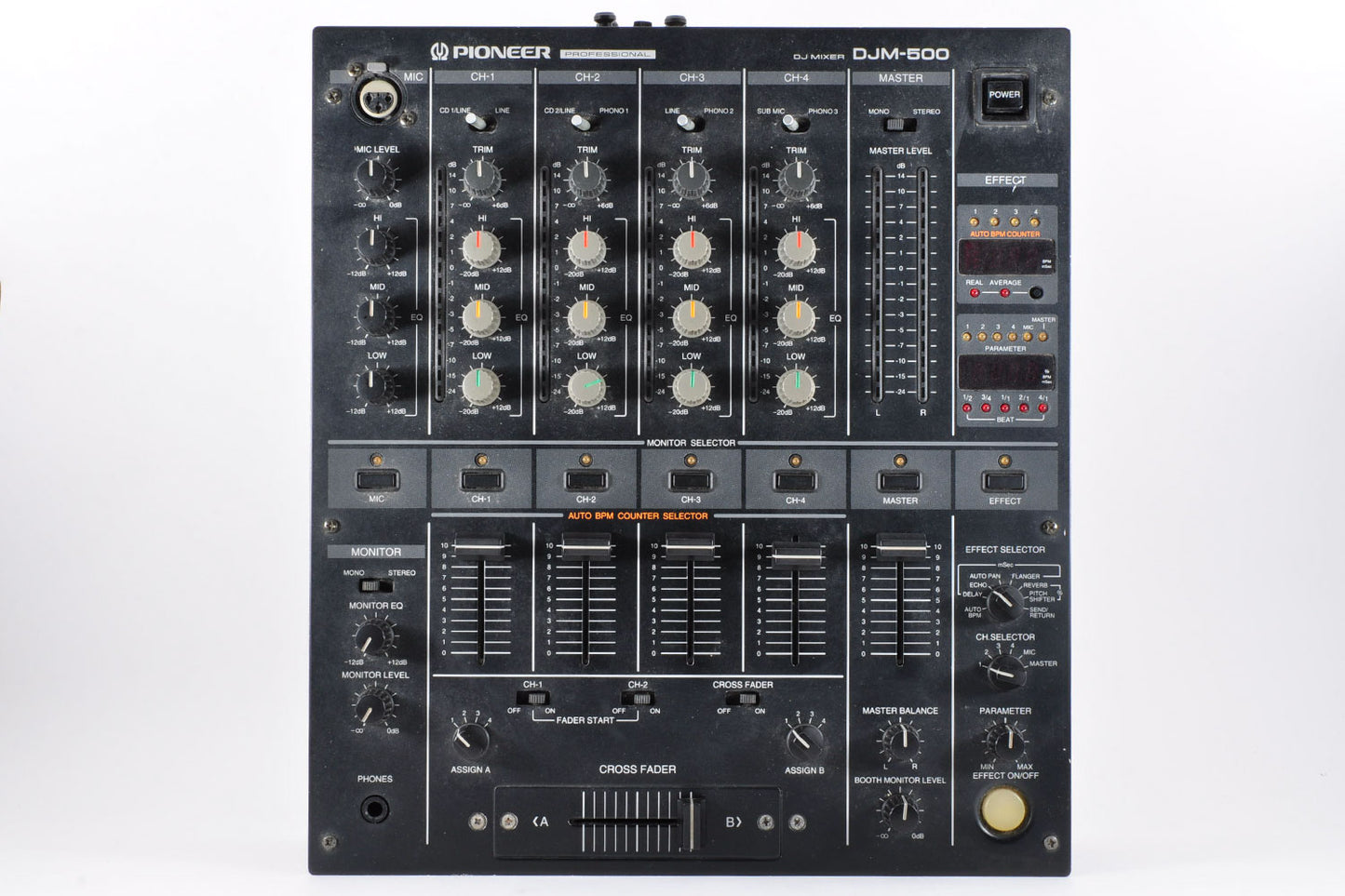 Pioneer DJM-500 Professional 4-Channel DJ Mixer Built-in Effects Working Used From Japan #RC1005893YE