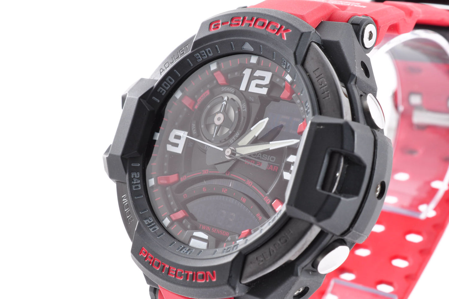 Casio G-Shock GA-1000-4B Aviation Black Dial Red Resin Quartz Men's Watch Used From Japan