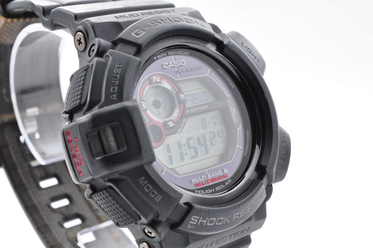 Casio G Shock GW-9300-1JF MUDMAN Black Wave ToughSolar Carbon Watch 3260 Used From Japan