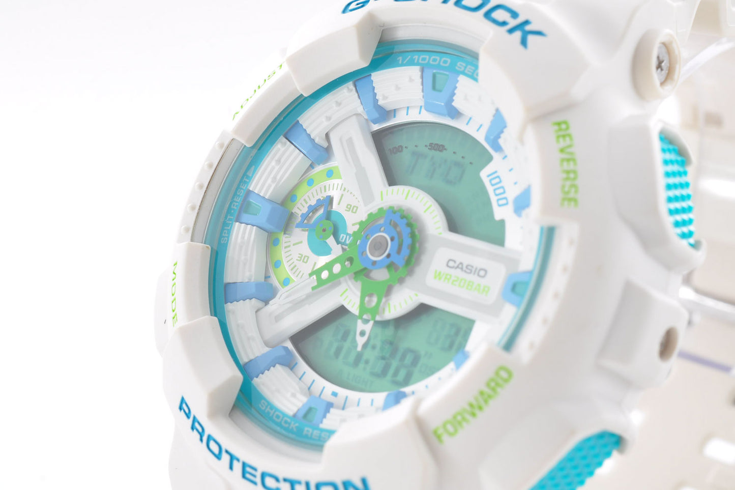 Casio G-Shock GA-110WG-7AJF White Blue Green Men's Watch 5146 Used From Japan