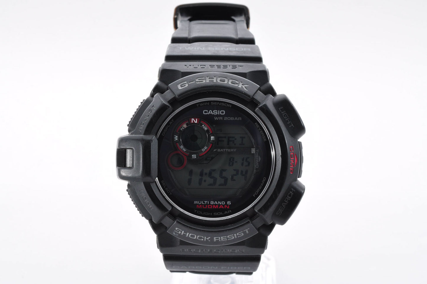 Casio G Shock GW-9300-1JF MUDMAN Black Wave ToughSolar Carbon Watch 3260 Used From Japan