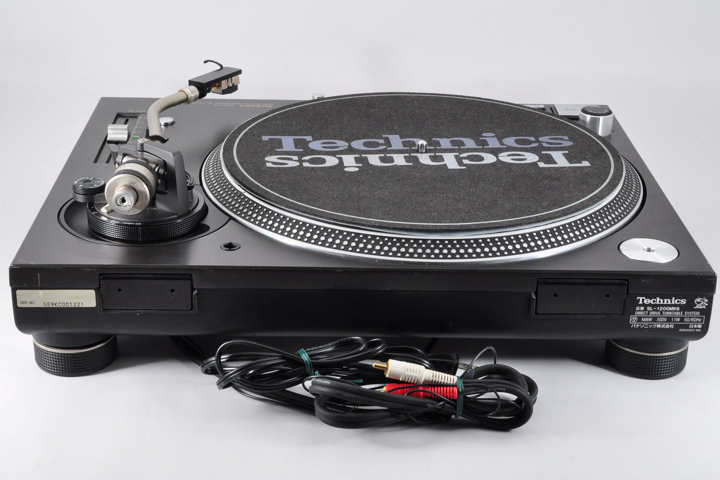 Technics SL-1200MK6 Direct Drive DJ Turntable Record Player w/DustCover & Record Needle Cartridge Used From Japan #GE9KC001221