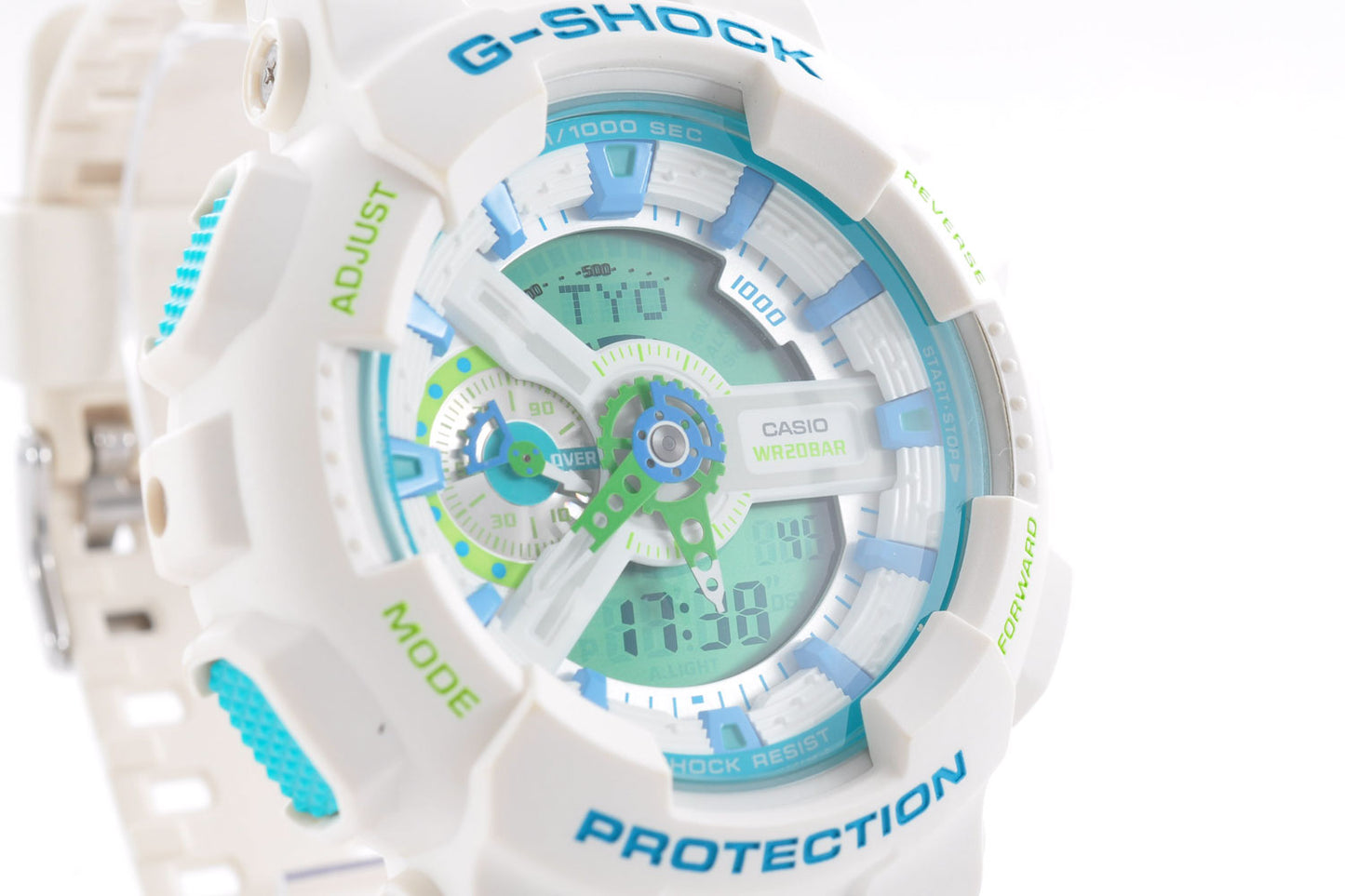 Casio G-Shock GA-110WG-7AJF White Blue Green Men's Watch 5146 Used From Japan