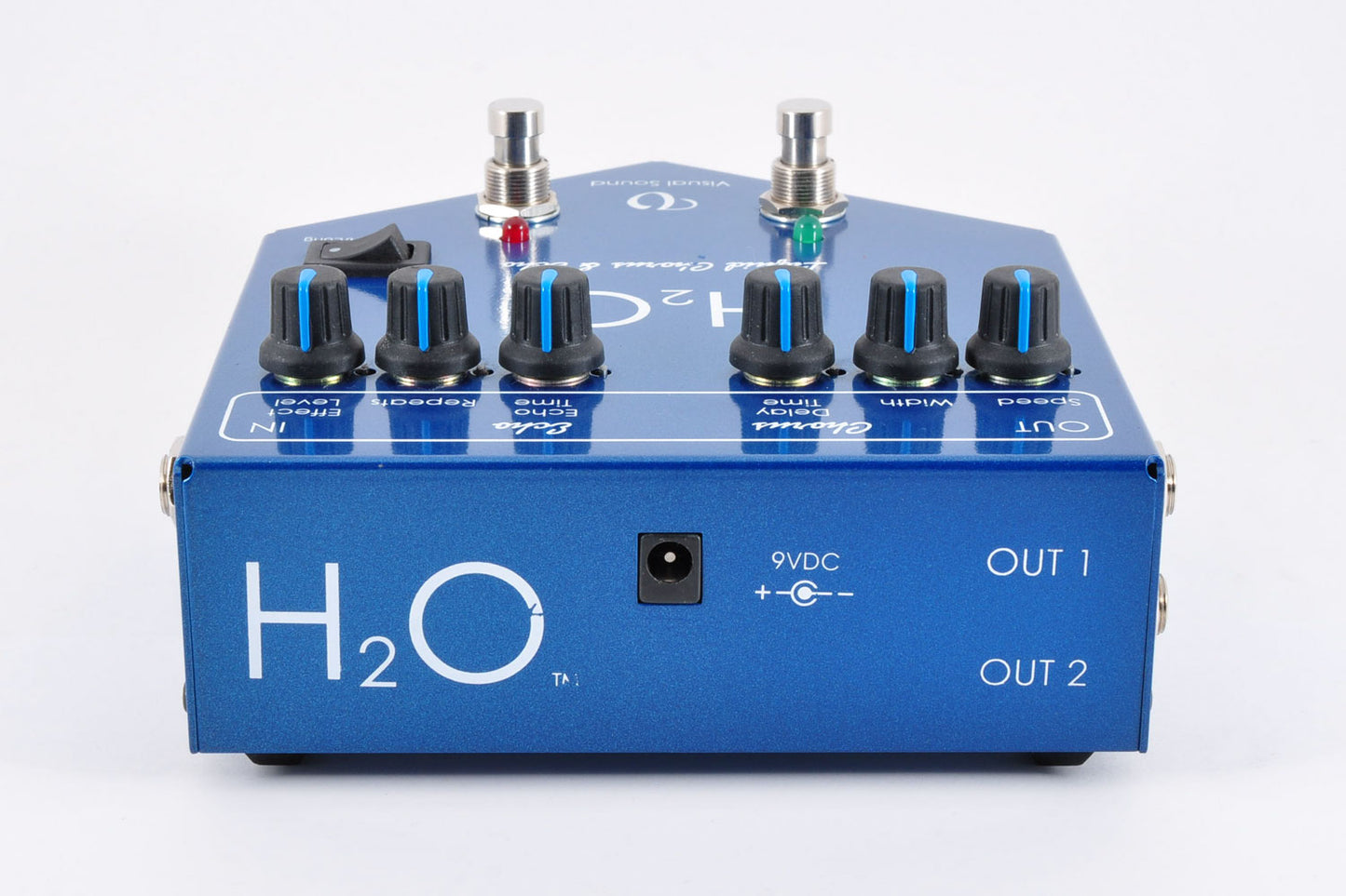 Visual Sound H2O Liquid Chorus & Echo Delay Stereo w/Box Guitar Effect Pedal Used From Japan