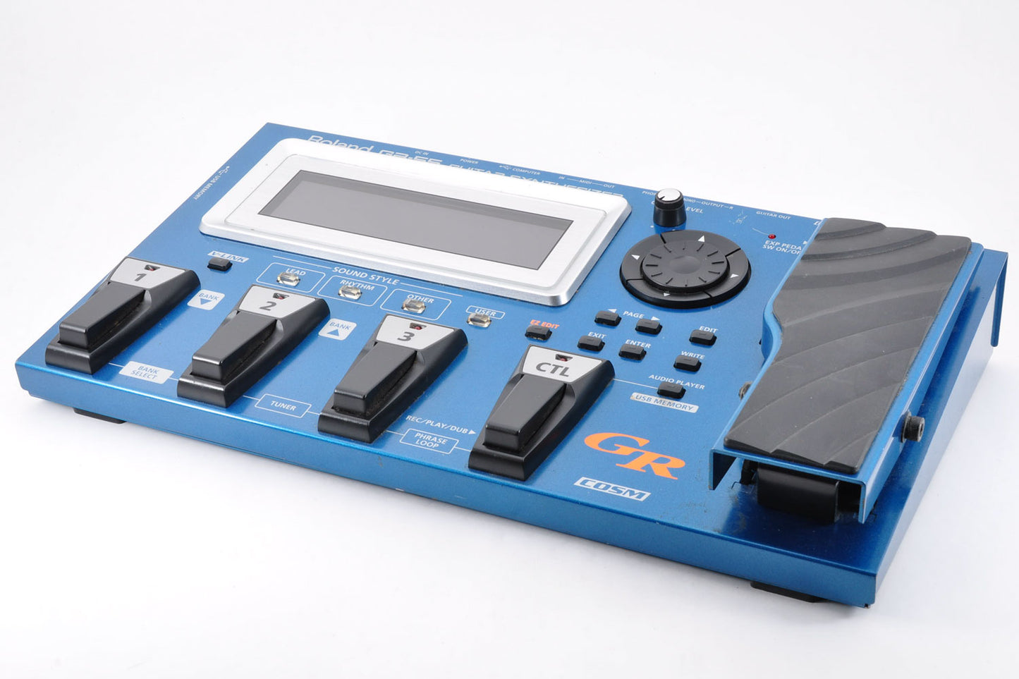 Roland GR-55 Guitar Synthesizer Multi Effects Pedal Blue w/Adapter Used From Japan #Z5A1498