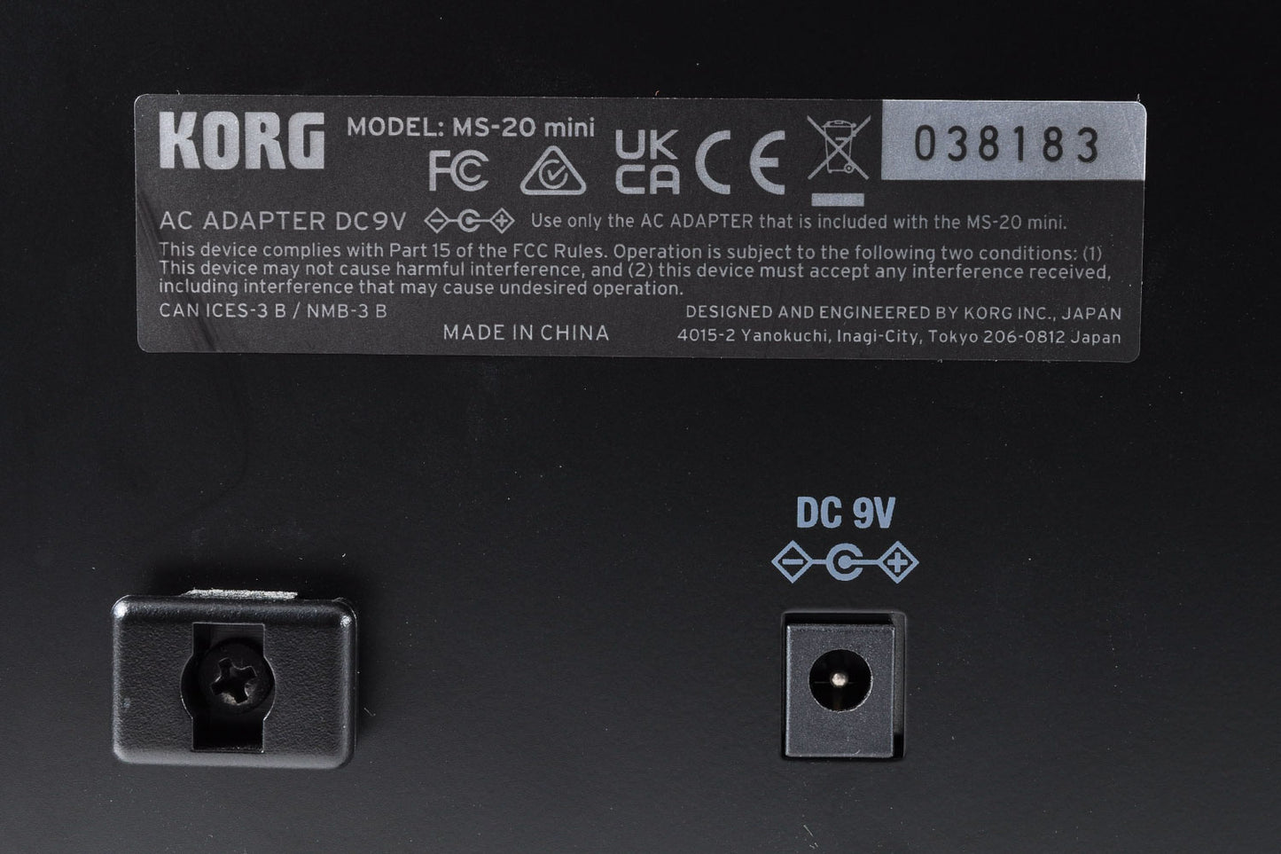 Korg MS-20 Mini Monophonic Synthesizer w/Adapter Patchcables Used From Japan #038183