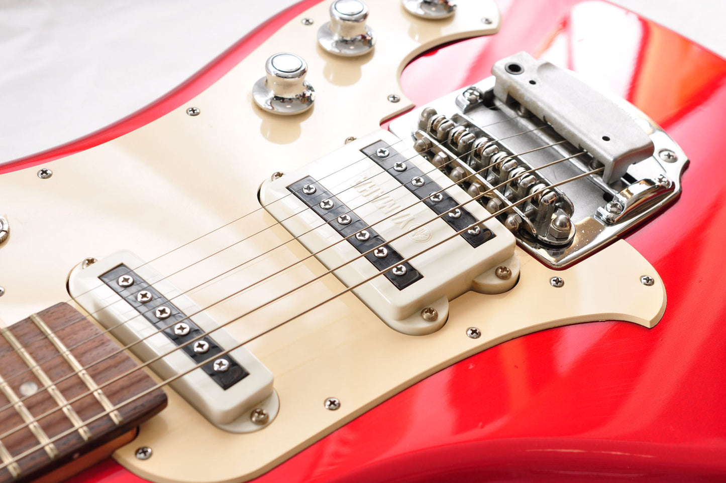 Yamaha SGV300 Electric Guitar Red Color w/Tremolo Arm & Soft Case Used From Japan