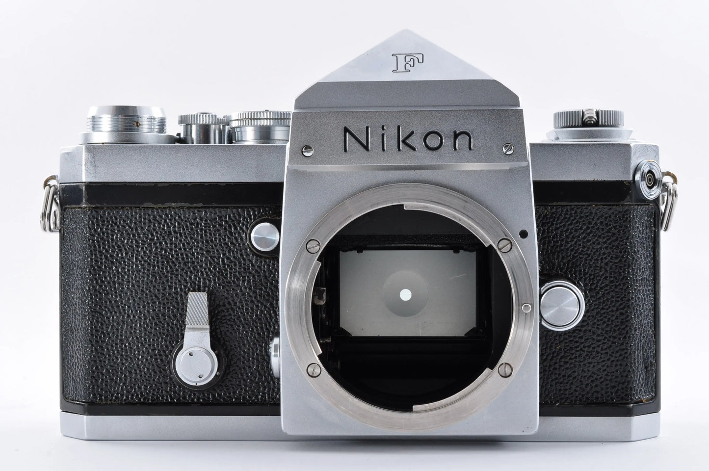 Nikon F Eye Level Silver S/N6401299 Early model Mt Fuji Mark tested w/light meter Model V