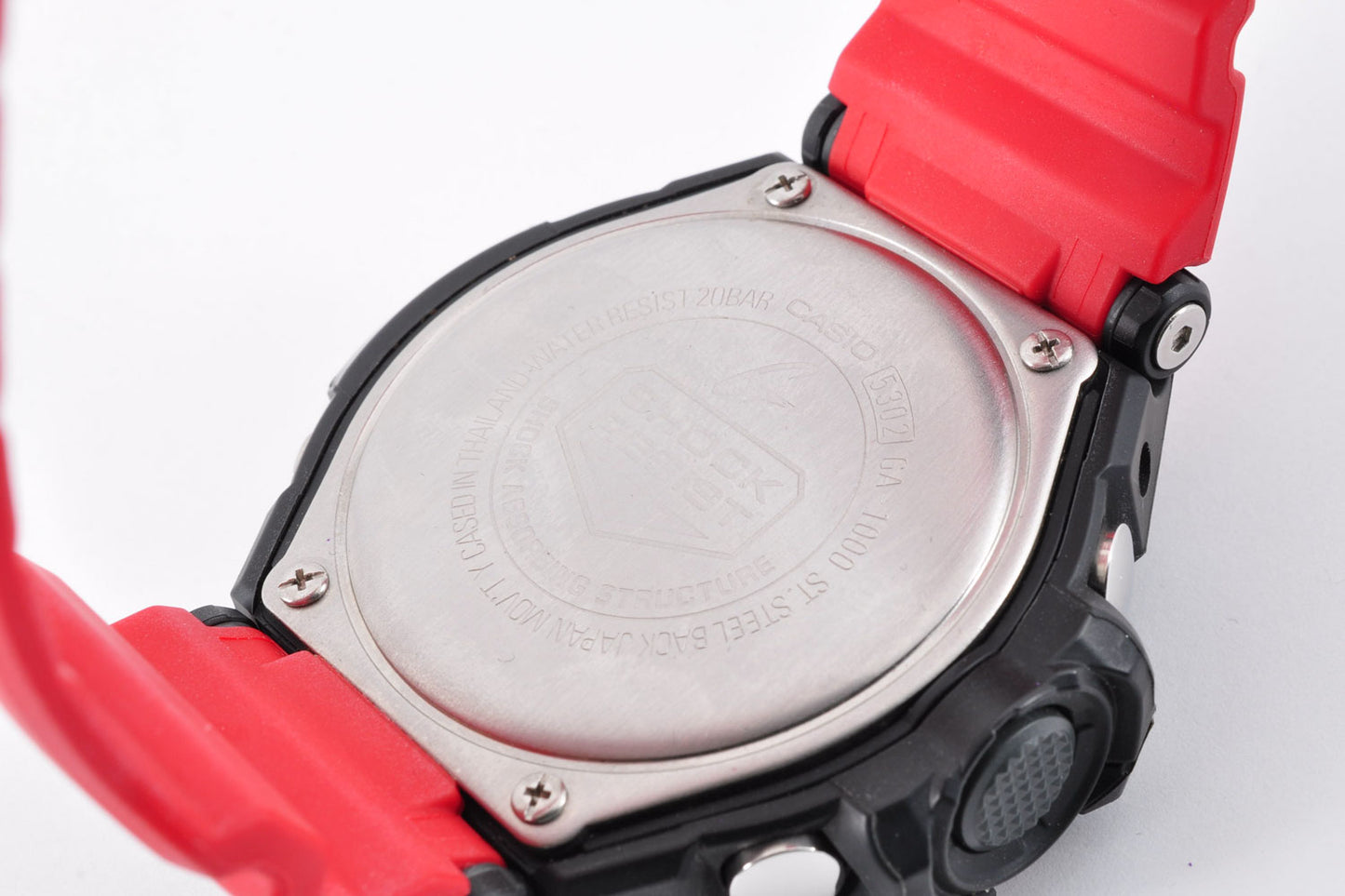 Casio G-Shock GA-1000-4B Aviation Black Dial Red Resin Quartz Men's Watch Used From Japan