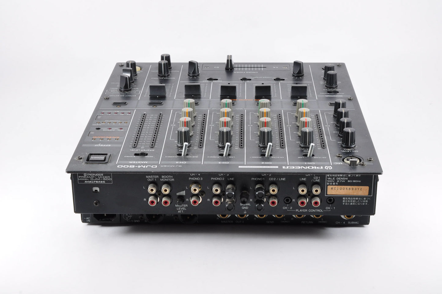 Pioneer DJM-500 Professional 4-Channel DJ Mixer Built-in Effects Working Used From Japan #RC1005893YE