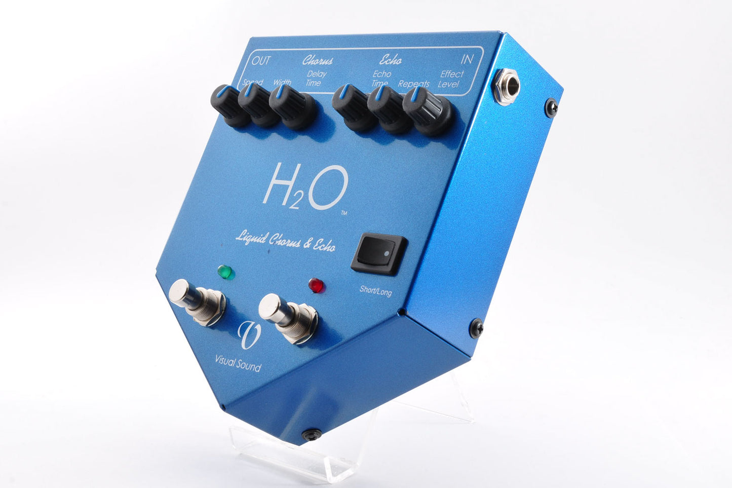 Visual Sound H2O Liquid Chorus & Echo Delay Stereo w/Box Guitar Effect Pedal Used From Japan