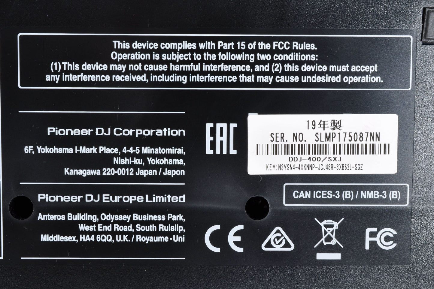 Pioneer DDJ-400 DJ Controller 2ch Channel Rekordbox w/Original Box DustCover USBcable Made In Malaysia 2019 Used From Japan #SLMP175087NN