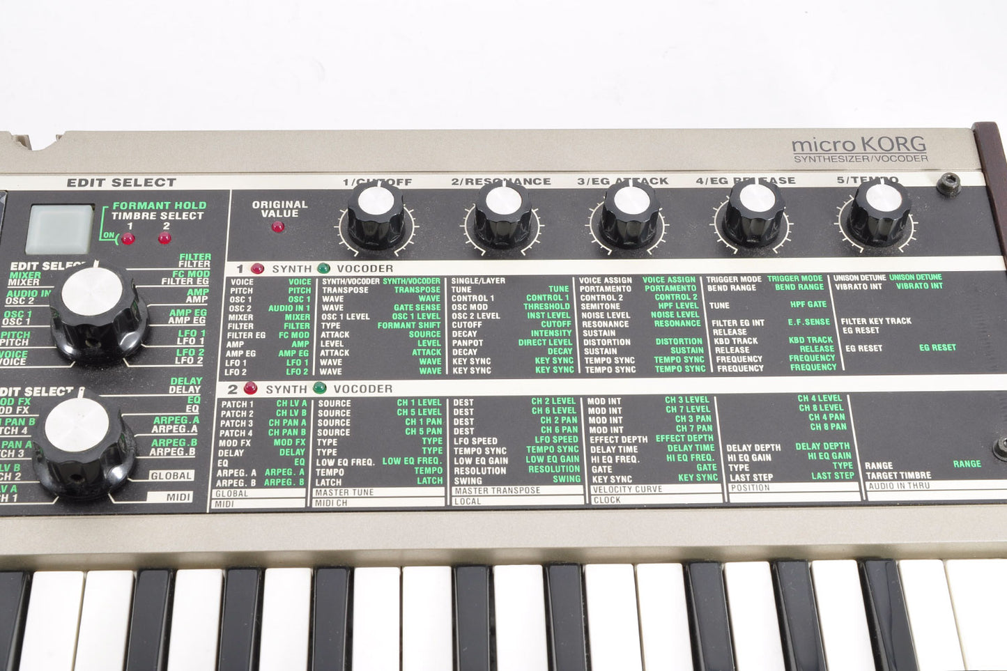Korg microKORG Synthesizer/Vocoder Keyboard 37Keys w/Softcase Microphone Used From Japan #019887