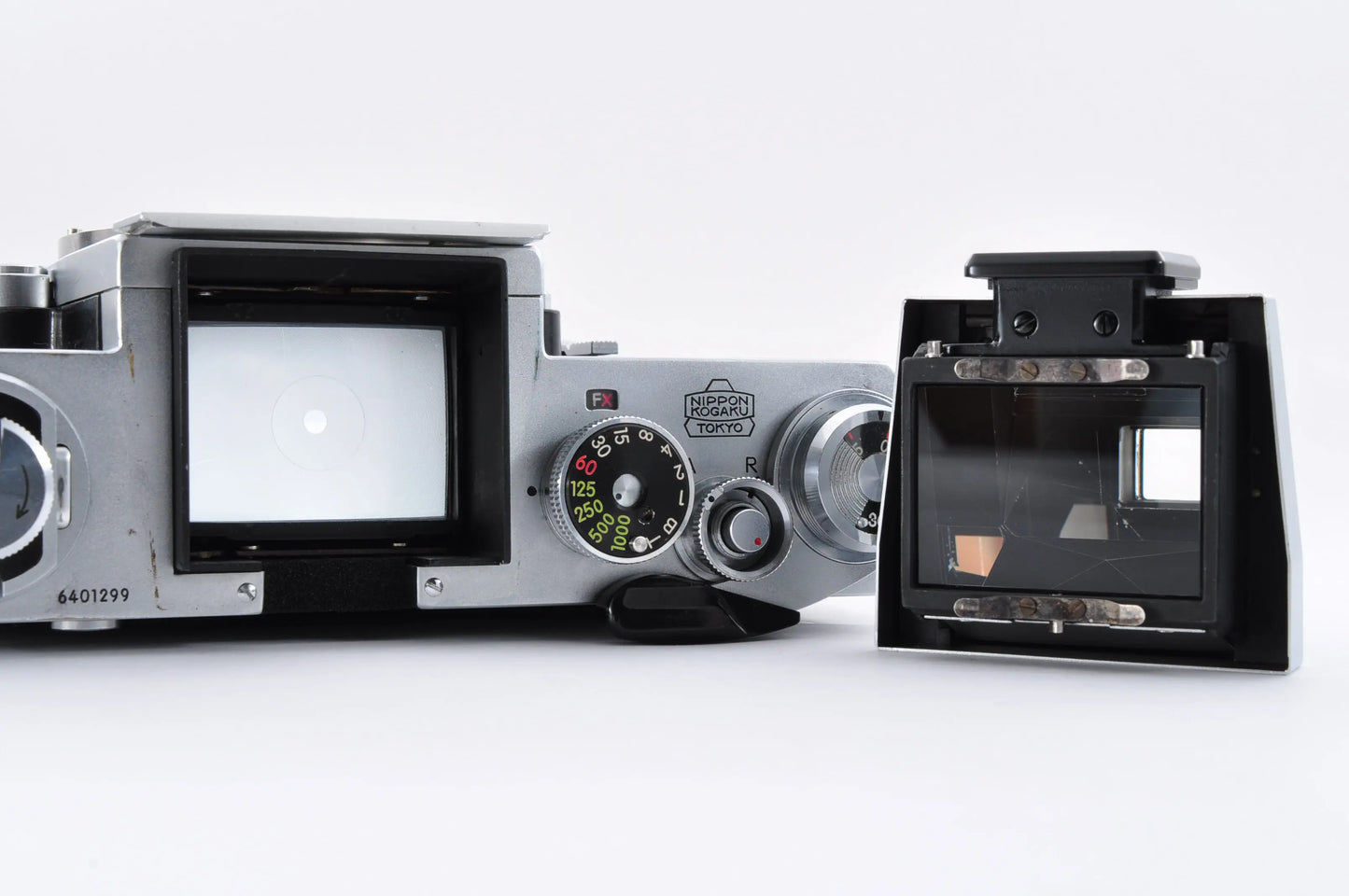 Nikon F Eye Level Silver S/N6401299 Early model Mt Fuji Mark tested w/light meter Model V