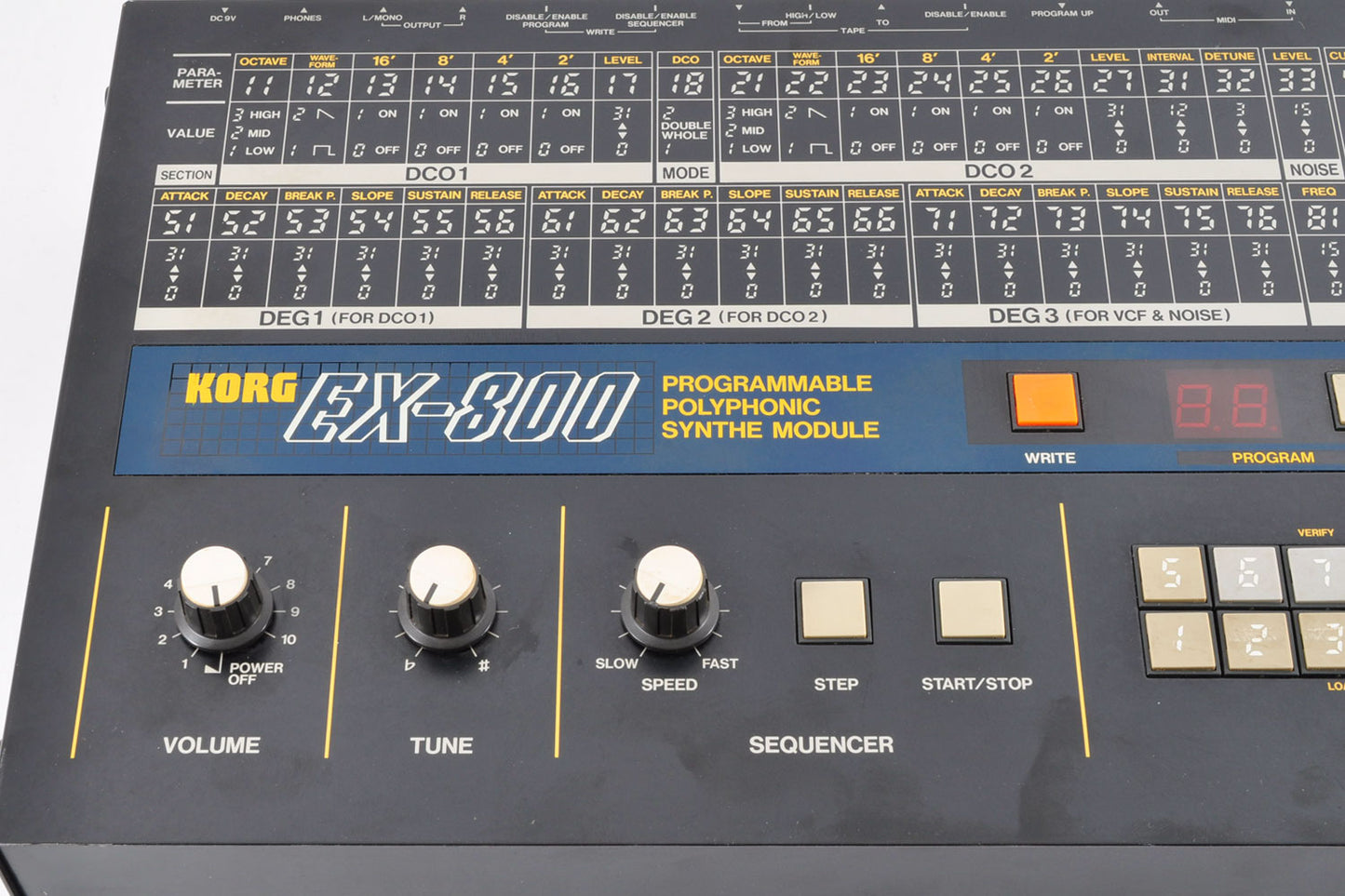 Korg EX-800 Vintage Polyphonic Analog Synthesizer w/Adapter Working Made In Japan Used From Japan #226