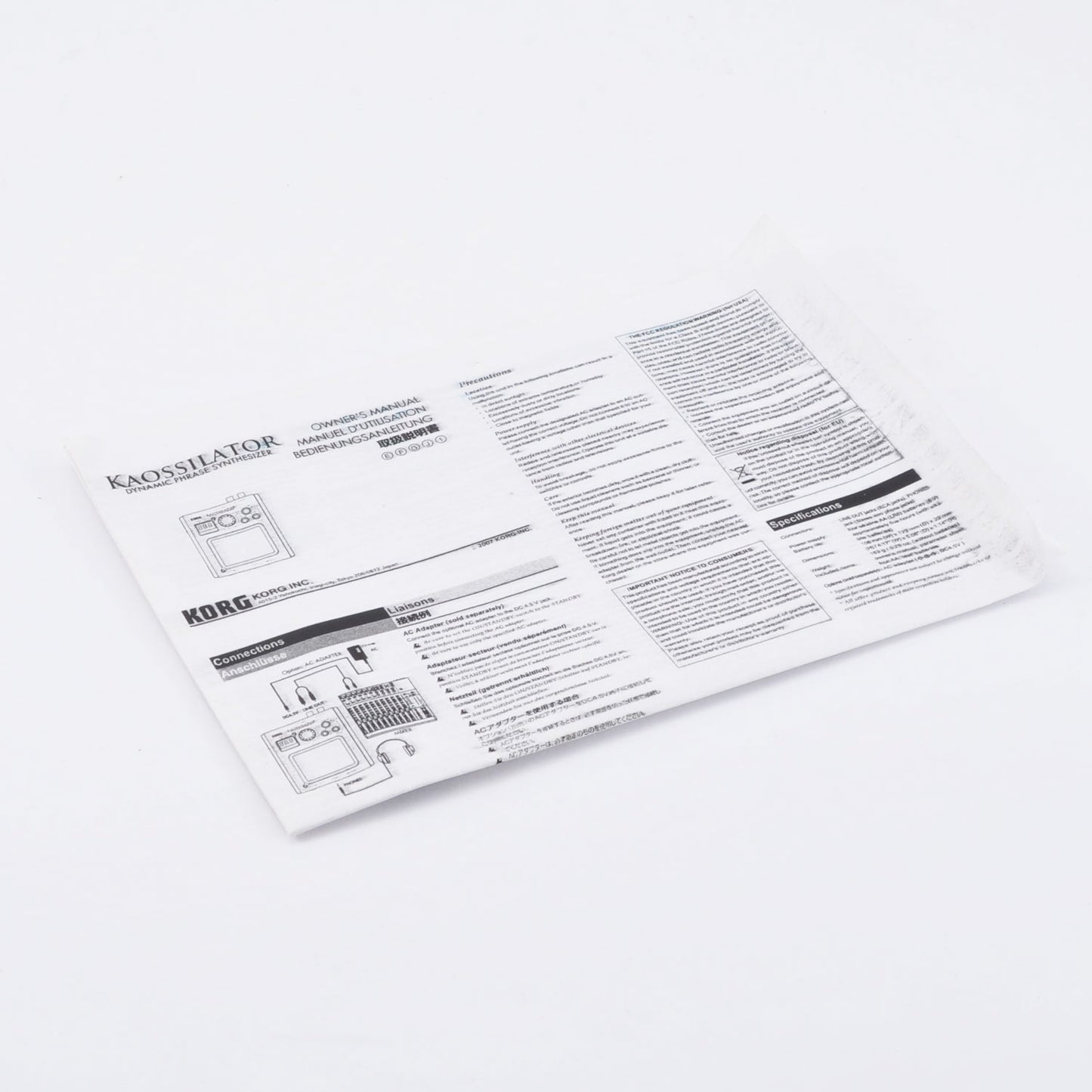 Korg KO-1 Kaossilator Dynamic Phaser Synthesizer w/Box Yellow Used From Japan #029516