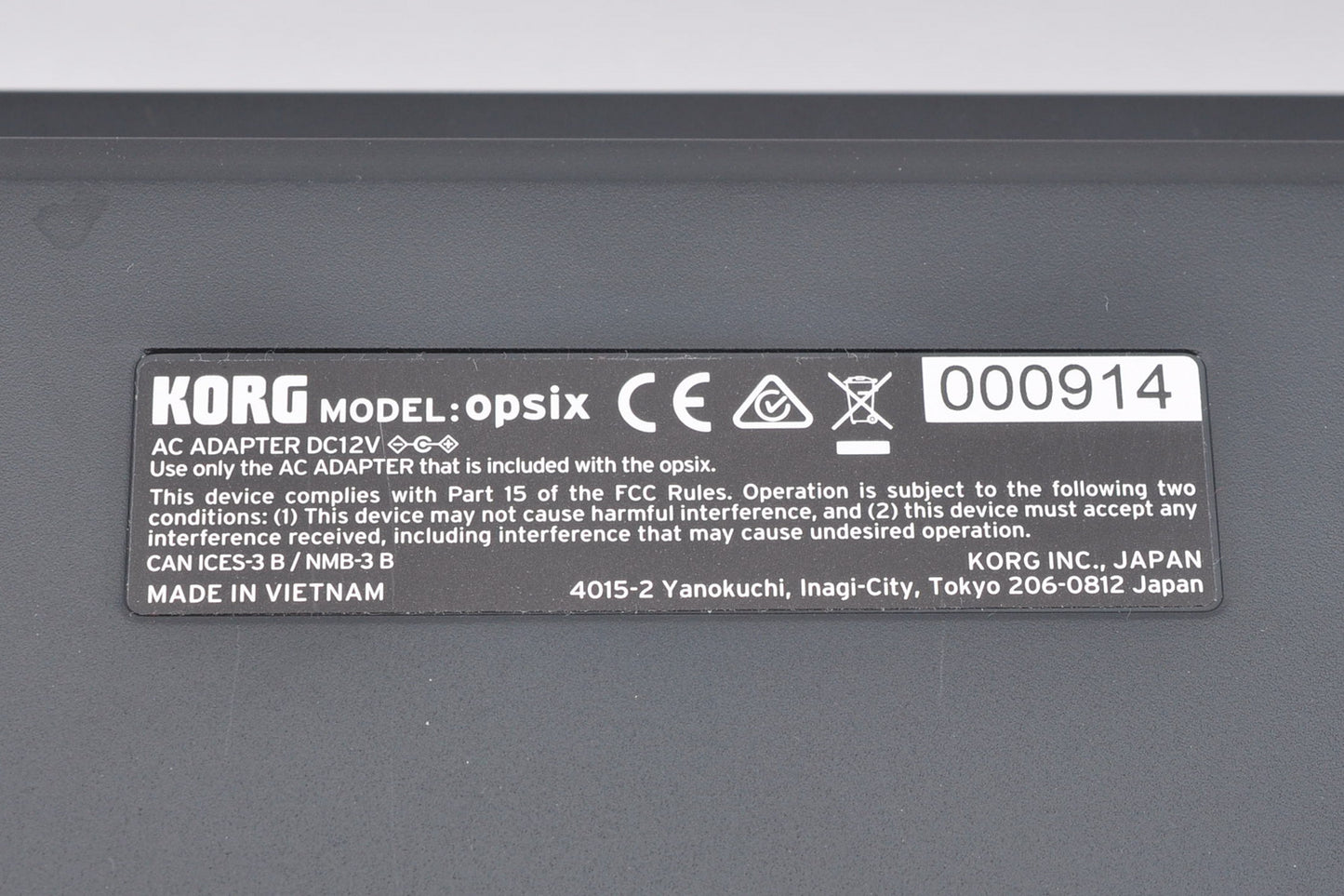 Korg opsix ALTERED FM SYNTHESIZER Key37 w/Original Box&Adapter Used From Japan #914