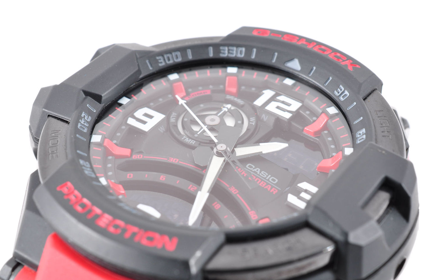 Casio G-Shock GA-1000-4B Aviation Black Dial Red Resin Quartz Men's Watch Used From Japan