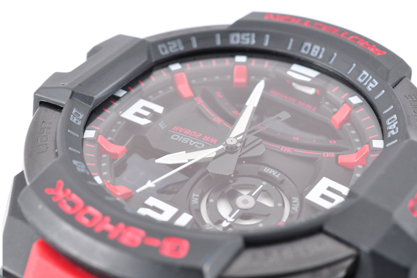 Casio G-Shock GA-1000-4B Aviation Black Dial Red Resin Quartz Men's Watch Used From Japan