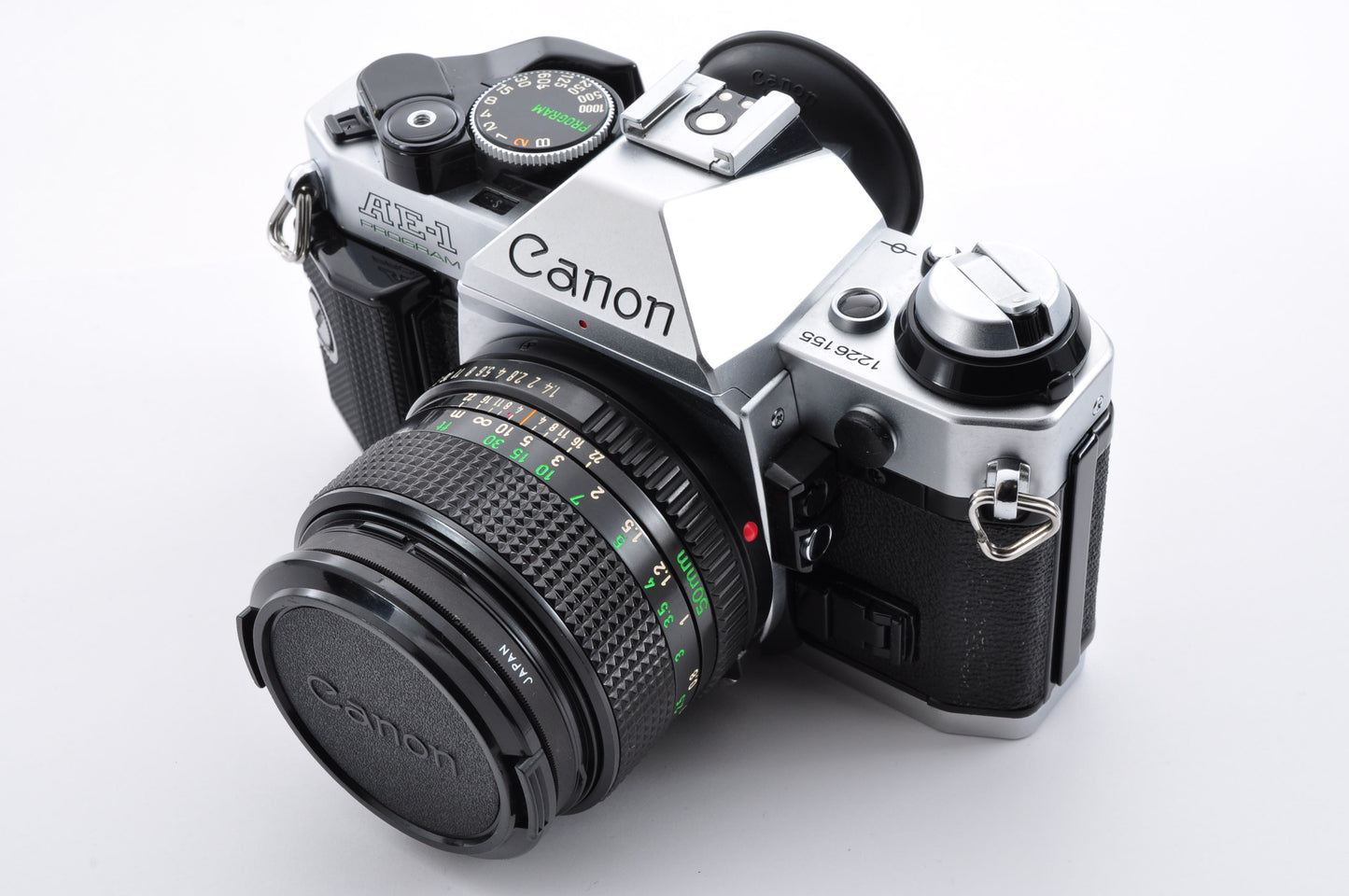 Canon AE-1 Program Silver Maintained SLR 35mm Film Camera NFD 50mm f1.4 From Japan #1226155