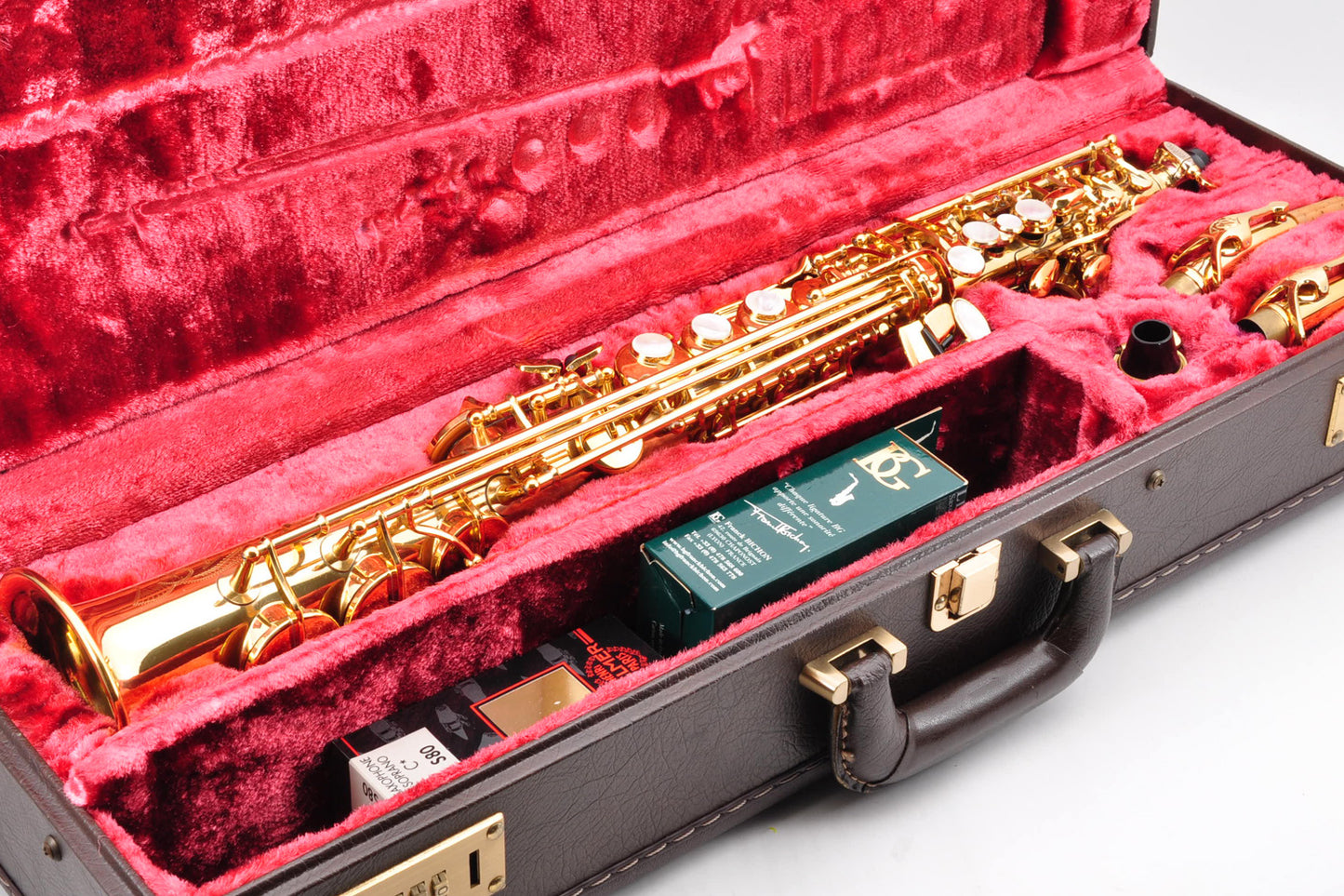 Yamaha YSS-875 Soprano Saxophone M1&M1R Neck w/Hardcase Selmer Mouthpiece Ligature Used From Japan #1592