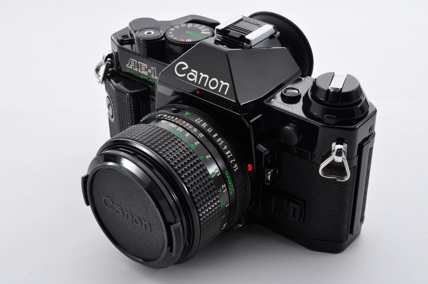 Canon AE-1 Program Black 35mm SLR Camera New FD 50mm F1.4 Maintained From Japan #1099884