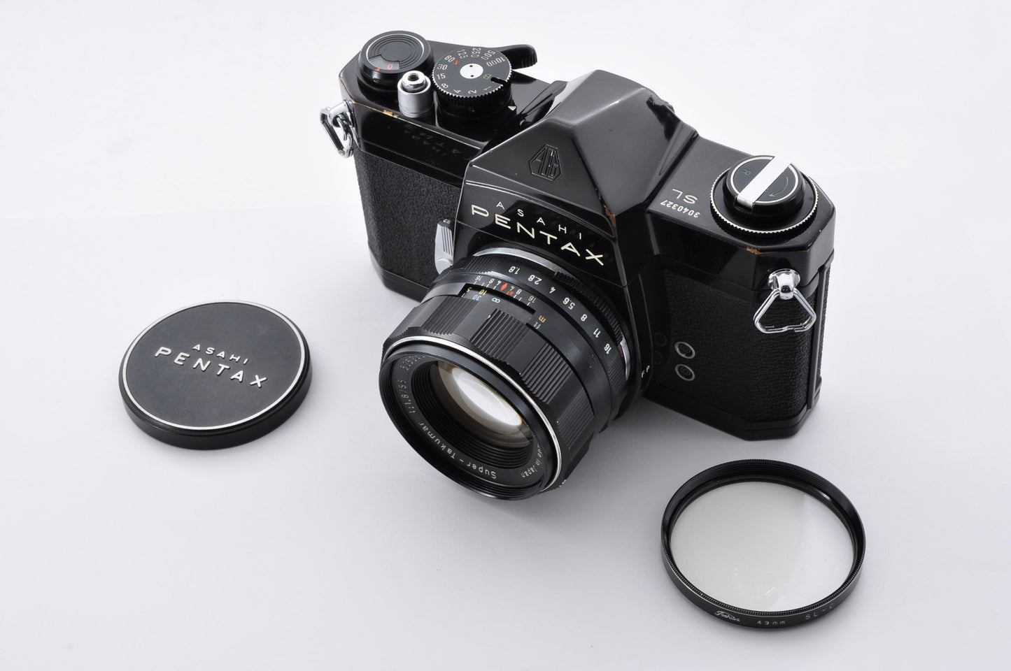 Pentax SL Black 35mm SLR Film Camera Super Takumar 55mm f1.8 From Japan #3040327
