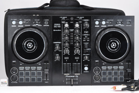 Pioneer DDJ-400 DJ Controller Rekordbox 2ch Channel w/Case & USB cable Used From Japan #SGMP120569NN