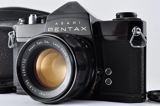 Pentax SL Black 35mm SLR Film Camera Super Takumar 55mm f1.8 From Japan #3063679