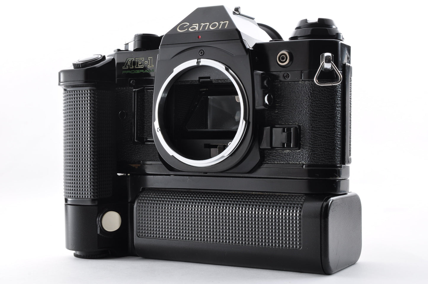 Canon AE-1 Program Black Maintained 35mm SLR Camera with/Motor Drive MA From Japan #3507824