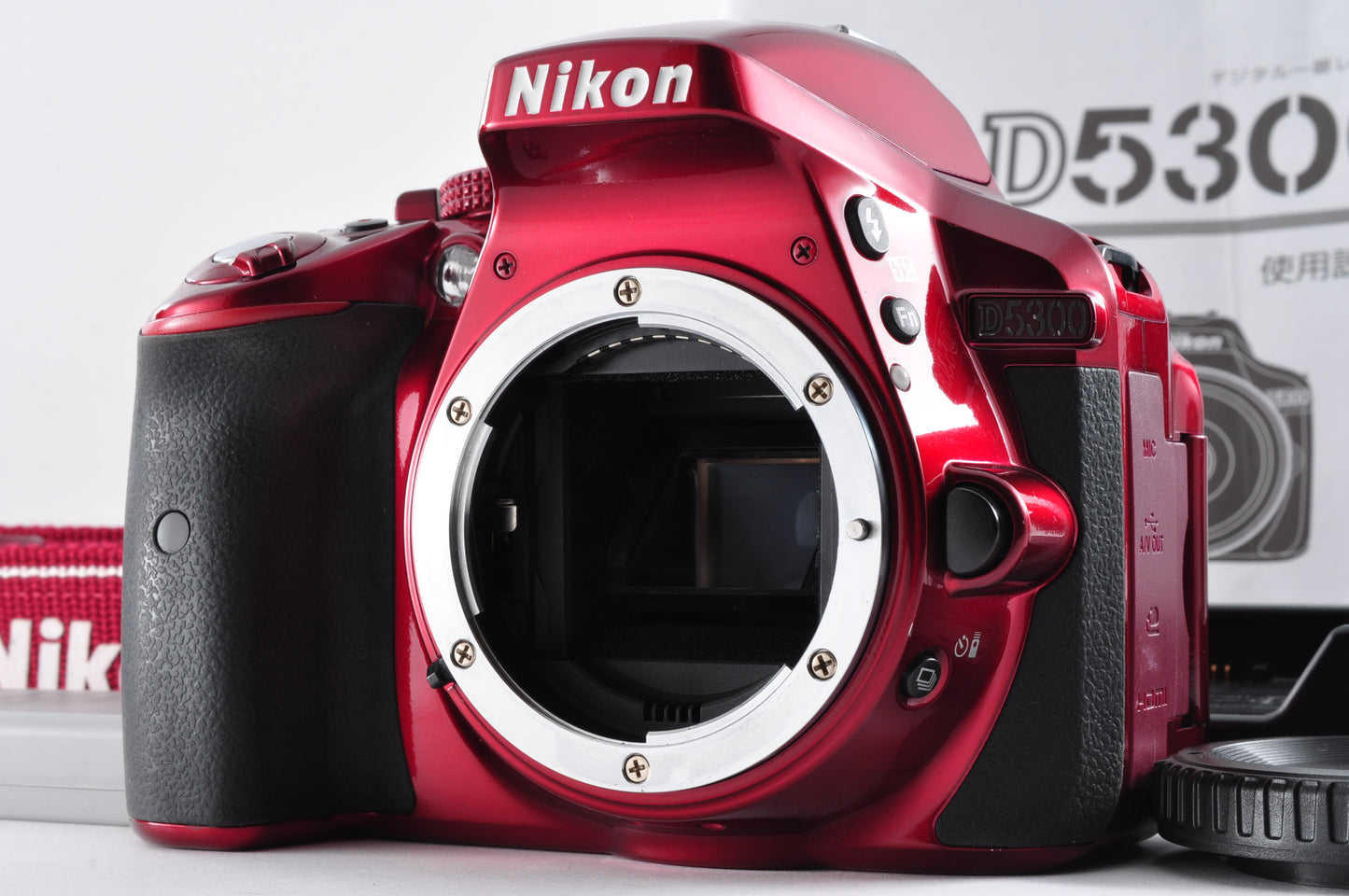 Nikon D5300 Red Shutter count 7653 24.2MP Digital SLR  Body Only From Japan #2082806